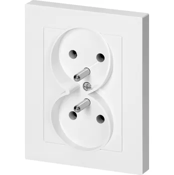 Elektrická zásuvka Dvojitá vestavná zásuvka 2x2P+E Malta 16A, 250V, PT-6M, bílá