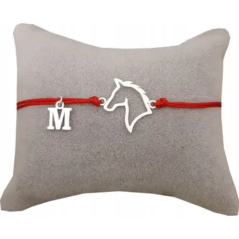 Náramek Šňůrkový náramek s koníkem a písmenkem STŘÍBRO