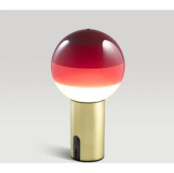 Lampička MARSET Akumulátorová stolní lampa Dipping Light, červená/mosaz, stmívatelné - Ø základna 6 cm bordó, mosaz 1 x 3,5 W LED - Doprava zdarma