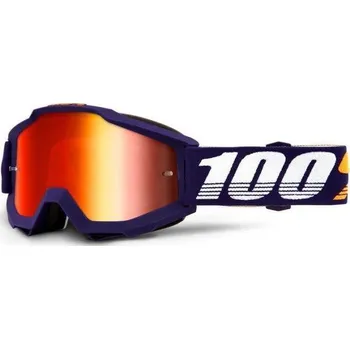 Motocyklové brýle MX brýle 100% Accuri Grib červené zrcadlové plexi