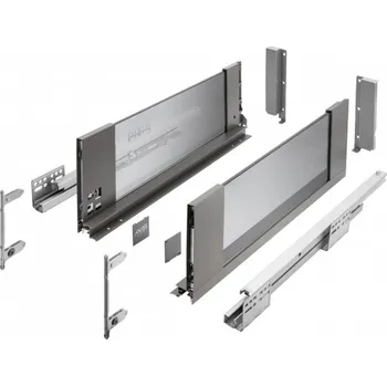 Nábytkové kování Zásuvka GTV AXIS PRO H 167, L 500, tlumicí dovírání, bočnice se sklem, antracit