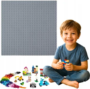 ostatní stavebnice Šedá stavebnicová deska pro kostky city classic, podložka XL 32x32