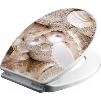 WC sedátko Sedátko na WC Bisk IRYS béžové, bílé polypropylenové