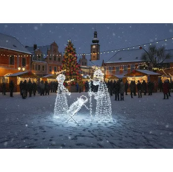 Vánoční světelná dekorace 3D LED vánoční dekorace Svatá rodina 190 cm 155 W studená bílá