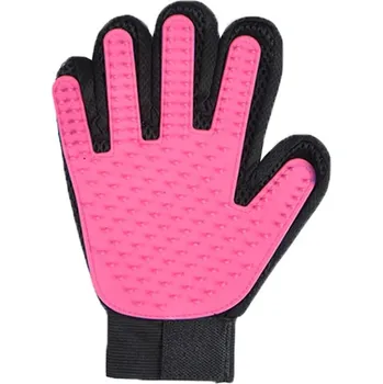 Péče o srst a drápky Rukavice na srst pro kočky a psy | kartáč - Pravá růžová