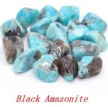 Přírodní kámen Žlutý leopard jaspis tromlovaný kámen | dekorace - Černý amazonit , 1 KS