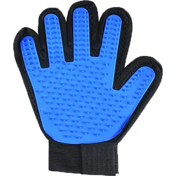 Péče o srst a drápky Rukavice na srst pro kočky a psy | kartáč - Pravá modrá