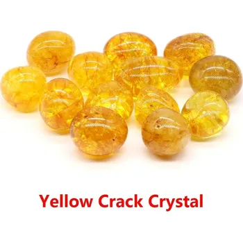 Přírodní kámen Leštěný přírodní křišťál | dekorace | minerál - Žlutý crack krystal , 50 g