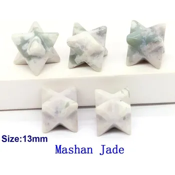 Přírodní kámen Křišťálová merkaba hvězda 13mm | dekorace | minerální kámen - Mashan Jade , 20 KS
