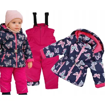 Kojenecký overall Tmavě modrý overal s kalhotami a kožíšek, velikost 80/86