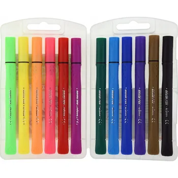 FLUORESCENČNÍ POPISOVAČE s štětcovou špičkou SET 11+1 barev Cricco