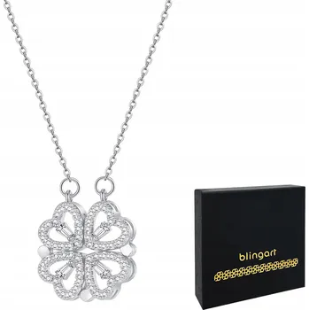 Náhrdelník Dámský stříbrný náhrdelník JETEL SRDCE 925