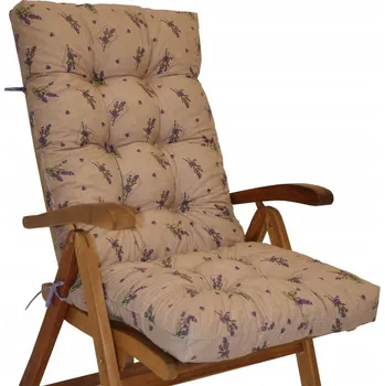 Zahradní nábytek Polstr na teakové zahradní křeslo vysoké - látka levandule