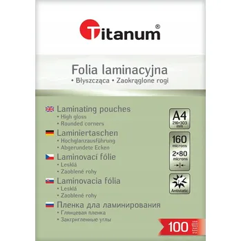 Laminovací fólie Lesklá, měkká laminovací Fólie A4 Titanum