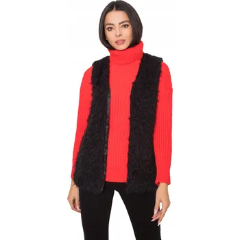 Dámská vesta Och Bella dámská péřová vesta OCH BELLA VESTA S KOŽÍŠKEM velikost M