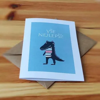 Přání s obálkou 120x170 mm - krokodýl Mates