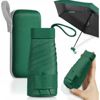 Deštník MANUÁLNÍ MINI SKLÁDACÍ DEŠTNÍK MALÝ KOMPAKTNÍ KAPESNÍ + POUZDRO