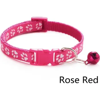 Obojek pro psa Barevný nastavitelný obojek s rolničkou | doplněk - Růžová červená