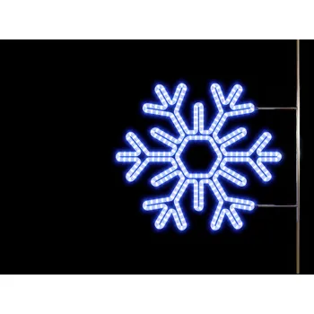 Vánoční světelná dekorace Vánoční dekorace na sloupy VO VLOČKA 5, 120 cm Barva: Modrá