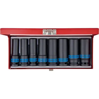 Gola sada Sada rázových prodloužených nástrčných hlavic King Tony 1/2 CrMo 6 hran, 12 - 23 mm 4410MP