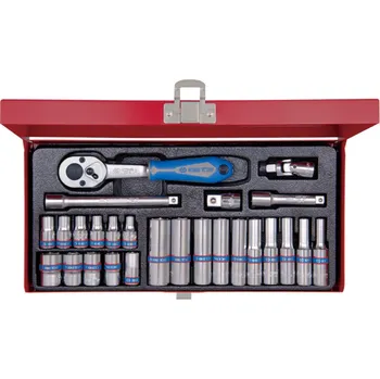 Gola sada Sada nástrčných hlavic s ráčnou a příslušenstvím King Tony 1/4 CrV 6 hran 26 ks 2526MR