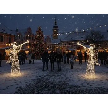 Vánoční světelná dekorace 3D LED Anděl 245 cm - Vánoční Osvětlení Barva: Modrá