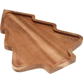 H&L Dekorativní dřevěný tác Vánoční stromek 28,5cm