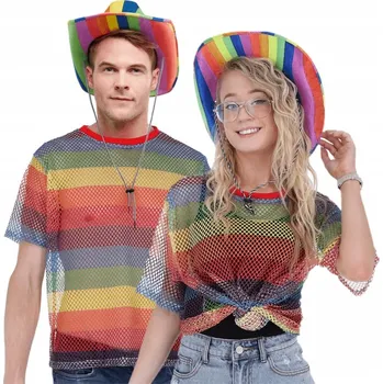 Síťované triko duhové unisex SM