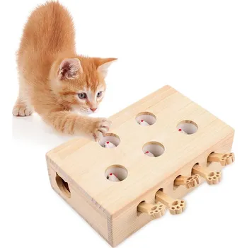 Hračka pro kočku Dřevěná interaktivní hračka pro kočky | chovatelský doplněk