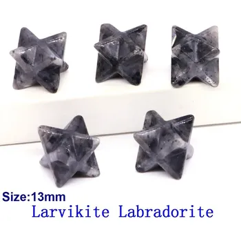 Přírodní kámen Křišťálová merkaba hvězda 13mm | dekorace | minerální kámen - Černý labradorit , 50 KS