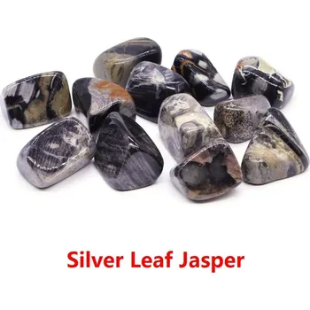 Přírodní kámen Leštěný přírodní křišťál | dekorace | minerál - Stříbrný listový jaspis , 50 g