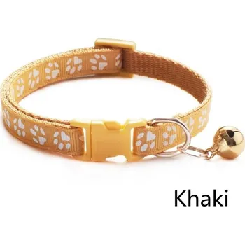 Obojek pro psa Barevný nastavitelný obojek s rolničkou | doplněk - Khaki