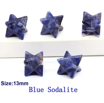 Přírodní kámen Křišťálová merkaba hvězda 13mm | dekorace | minerální kámen - Modrý sodalit , 10 KS