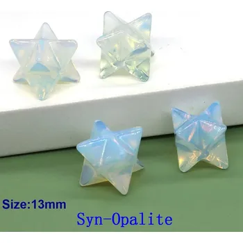 Přírodní kámen Křišťálová merkaba hvězda 13mm | dekorace | minerální kámen - Syn-Opalite , 1 KS