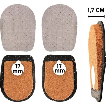 Vložka do bot 36-41 Korkové podpatěnky 17 mm KLÍNY pod paty Vložky ZVYŠUJÍCÍ výšku 1,7 cm