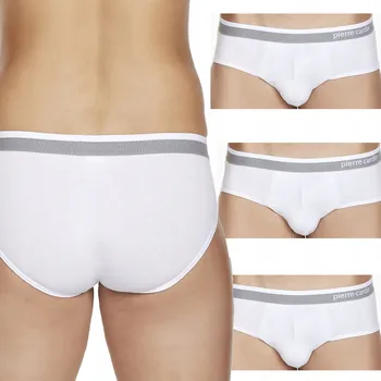 Slipy 4-Balení Pánské Klasické Slipy s Gumou 4 Kusy Pierre Cardin Bavlna Bílá XXL