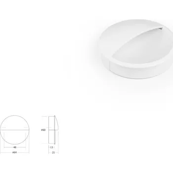 Nábytkové kování Nábytková úchytka VIEFE 0635 LIDD rozteč 48 mm, délka 64 mm, bílá matná 0635048ZM1