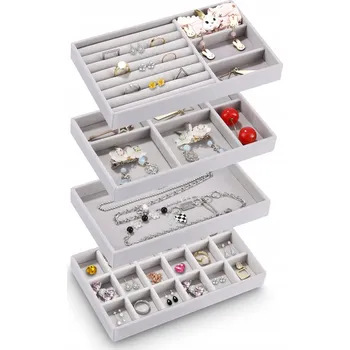 Příslušenství pro čtečku elektronické knihy Organizéry na šperky, podnosy, sada 4 kusů, šedé