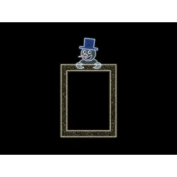 Vánoční světelná dekorace Vánoční LED fotopoint - Světelný fotopoint se sněhulákem,170x300 cm Barva: Modrý klobouk