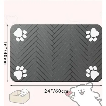 Miska pro psa Gumová podložka pod misky pro kočky a psy | doplněk - černá 40x60cm