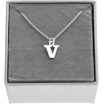 Náhrdelník Stříbrný řetízek náhrdelník s písmenem V, písmeno V, stříbro 925, 40 cm