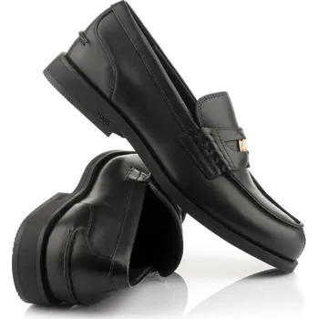 Dámské mokasíny MOKASÍNY KARL LAGERFELD MIA KARL PENNY LOAFER BLACK LTHR