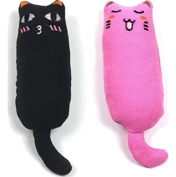 Hračka pro kočku Plyšová hračka pro kočky s catnipem | chovatelský doplněk - Černá a růžová