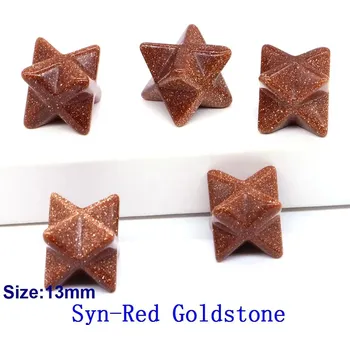 Sběratelství Křišťálová merkaba hvězda 13mm | dekorace | minerální kámen - Syn-Red Goldstone , 5 KS