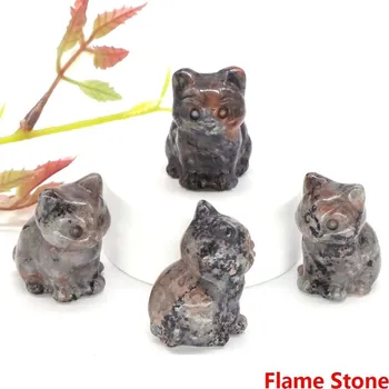 Kočičí soška z přírodního kamene | dekorace | figurka - Plamenný kámen , 10 KS