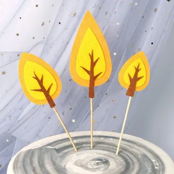 Party dekorace Disney narozeninová dekorace na dětský dort | ozdoba - Žluté listy