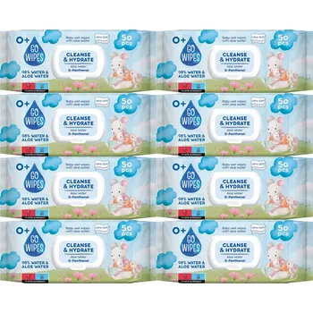Dětský vlhčený ubrousek Antibakteriální ubrousky GoWipes 50 ks s aloe vera
