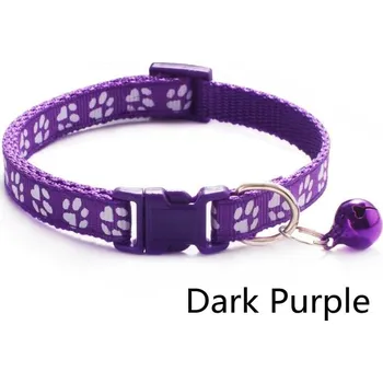 Obojek pro psa Barevný nastavitelný obojek s rolničkou | doplněk - Tmavě fialová
