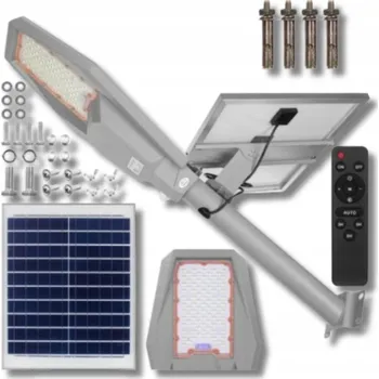 Venkovní osvětlení Lampa Solarna Mocna Pouliční LED lampa s panelem solarním PV, držákem a dálkovým ovládáním, 100W