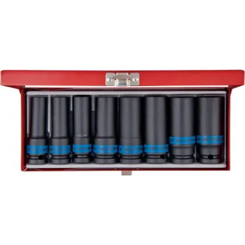 Gola sada Sada rázových prodloužených nástrčných hlavic King Tony 1/2 CrMo 6 hran, 12 - 24 mm 4410MP01